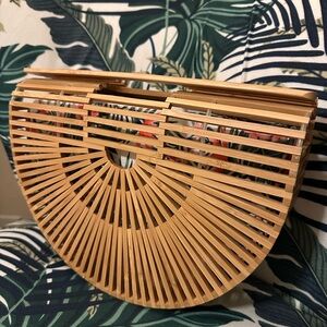 Natural Bamboo Half-Moon Bag